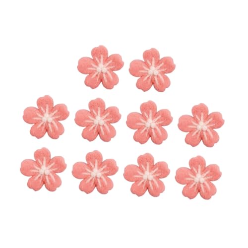 OSALADI 10pcs Flower Felt Handmade Wool Flower DIY Jewelry Hair Garment Accessory Educational Toy