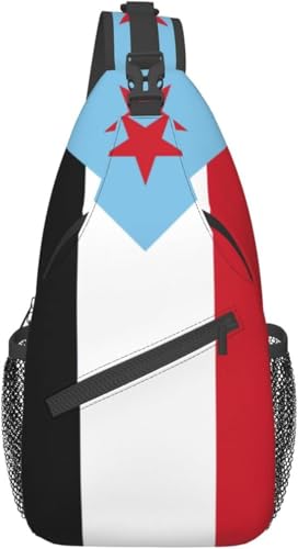 Mochila unisex bandolera estilo Flag of South Yemen negro miniatura 1