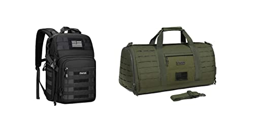 Mosiso Camera Backpack With Tripod Holder&15-16 Inch Laptop Compartment& 40L Sports Gym Bag Tactical Duffel Bag Travel Workout Fitness Duffel Bag For Men With Shoes Compartment, Army Green&Black #TOP27