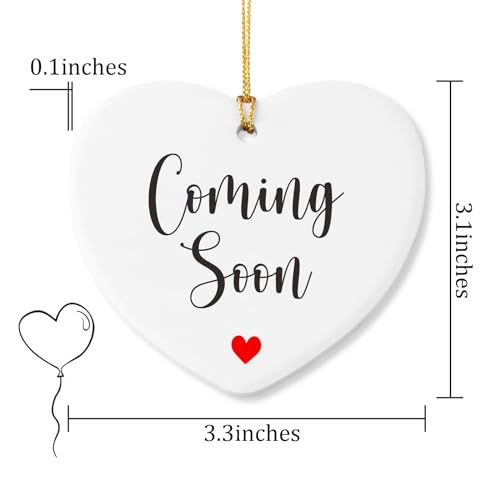 Image of Coming Soon New Baby Announcement to Family Ideas Christmas Ornament Keepsake Sign Heart Plaque Expecting Parents to Be Unique Gifts Pregnancy Announcement for Husband Wife Grandparents