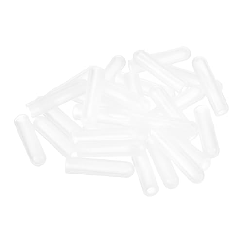 Image of uxcell 28Pcs Silicone End Caps, 3mm(1 /8 inch) ID 20mm(25 /32 inch) Height Round Rubber Elastic Screw Thread Protectors Soft Flexible Screw Bolt Covers Caps for Metal Tube Rod Bolt, Clear