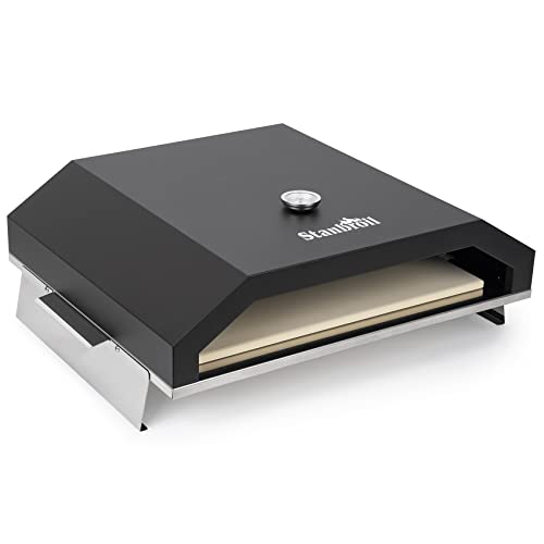 Stanbroil Pizza Oven for Blackstone 36' Gas Griddle Cooking Station, Outdoor Pizza Maker with Side Panels and Temperature Gauge, 17.7 in. x 13.7 in. Pizza Stone