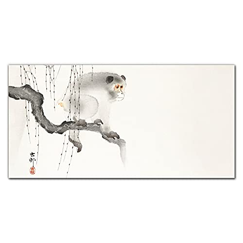 Décoration murale verre trempé 100x50cm avec photo de singe asiatique sur verre