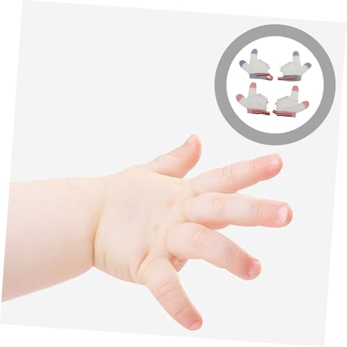 HANABASS 2 Pairs of Baby Anti-Sucking Gloves for Infants Breathable Thumb Protector Finger Sucking Treatment for Thumb Sucking Prevention 4pcs Set3