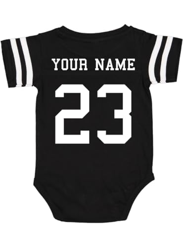 Custom Cotton Football Sport Jersey Baby Bodysuit Personalized with Name and Number - Back Only