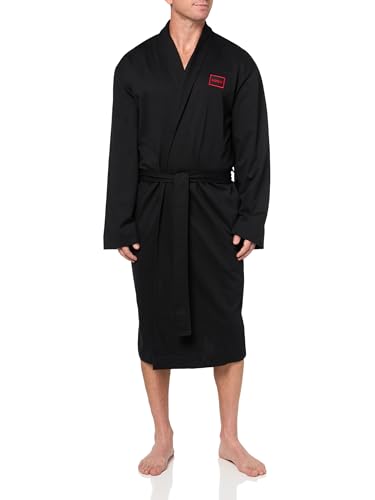 HUGO Mens Back Logo Cotton Blend Robe