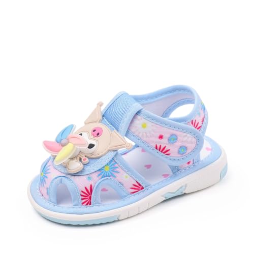 Infant Baby Girls Squeaky Sandals Premium Rubber Sole Closed-Toe Non-Slip Shoes Toddler Soft First Walkers Shoes4