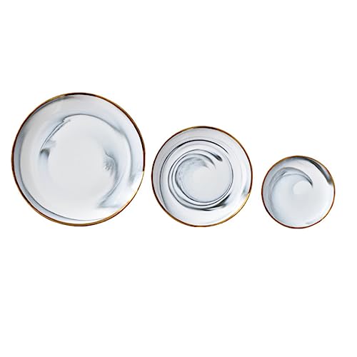 FUNOMOCYA 6 Dessert Tray Round Serving Platter Phnom Penh Plate Cake Pan Pink Cutlery Dish Plate Serving Plate Dessert Plate Kitchen Tableware Snack Plate