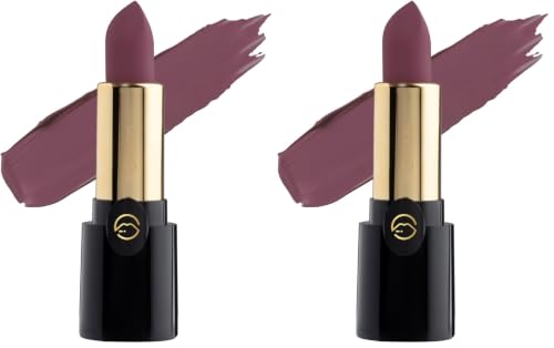 Image of MARS Plush Velvet Creamy Matte Lipstick for women | Smooth Glide | One Swipe Pigmentation | Non-Drying and Creamy Formula | Rich and Vibrant Color | 3.2 gm | (21-Desert Rose) (Pack of 2)