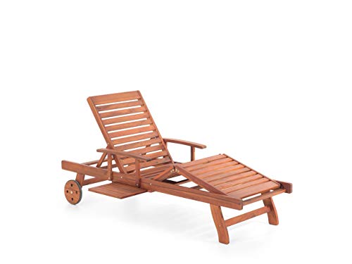 Preisvergleich Produktbild Beliani Gartenliege Holz rollbar Toscana
