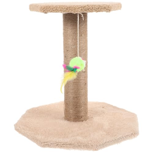 Poste rascador para gatos con bola colgante sisal pequeño miniatura 1