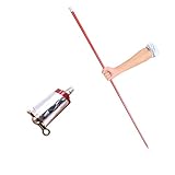 blue-ther 43.30'/110cm Black Metal Appearing Cane with Free Gloves and Video Turorial, Pocket Bo Staff Magic Wand Stage Close-up Magic Trick (Red)
