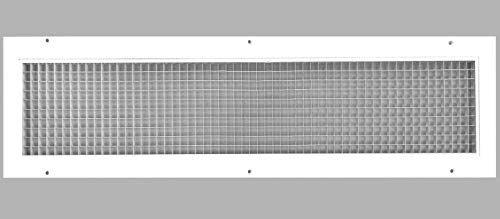 Image of 6 inch x 28 inch or 28 inch x 6 inch Cube Core Eggcrate Return Air Grille - Aluminum Rust Proof - HVAC Vent Duct Cover - White [Outer Dimensions: 7.75 inch x 29.75 inch]