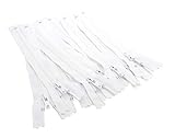 8' White #3 Nylon YKK Zipper~ Made in USA~ 12 Pieces~ for Purses, Handbags & Crafts
