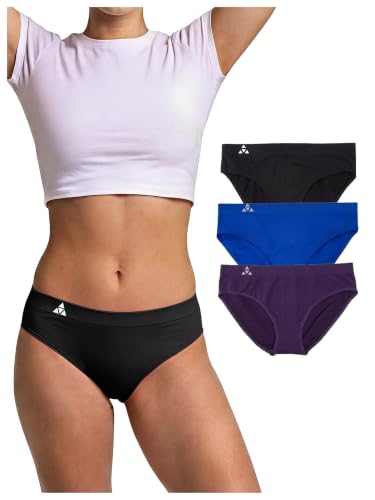 Image of Balanced Tech Moisture Wicking Underwear for Women, Seamless Workout Hipster Brief Bikini Panties