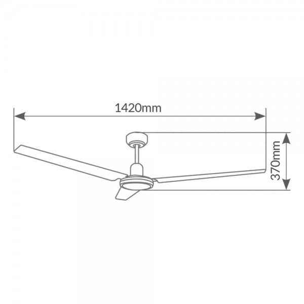 Bilake Ventilador de Techo Industrial 142 cm Grande económico sin luz para Exterior terraza en Color Blanco, Negro y Diferentes mandos
