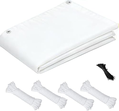 Protection UV extérieure : voile d'ombrage imperméable 2x9m blanc avec œillets - 5