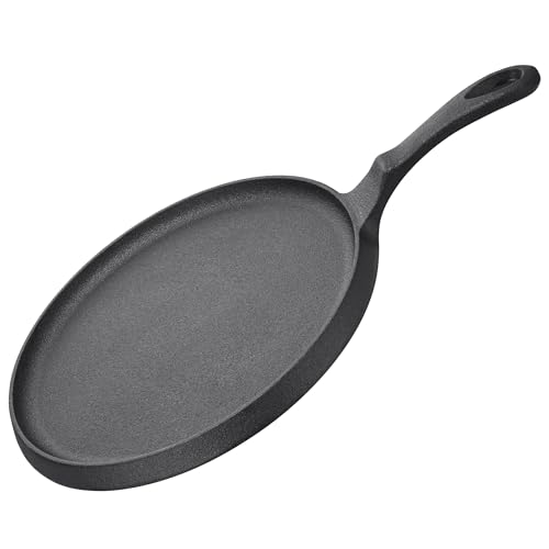 Navaris Gusseisen Pfannkuchenpfanne 25cm - Palatschinken Pfanne - Langlebig und robust - Eierkuchenpfanne - Pfanne für Crepes Tortilla - Crepe Pan Dosa Pan - Palatschinkenpfanne