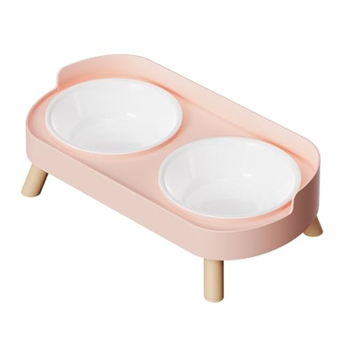 ダブル犬猫フードウォーターボウル高架ペットフードウォータースタンド滑り止めゴム足&スプラッシュガード小動物用こぼれ防止猫犬の給餌ステーション