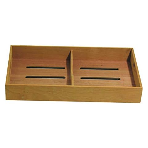 HankStar Solid Spanish Cedar Cigar Tray with One Adjustable Divider, Fits Large Humidor 12.0"x7.0"x1.75" Cover
