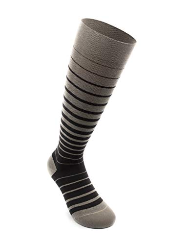 Image of Relaxsan FANCY 810-02 (Graphite, Sz.XL) STRIPED pattern unisex Cotton socks graduated compression 15-20 mmHg, 100% Made in Italy