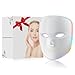 Red Light Therapy for Face-LED Face Mask Light Therapy with 3 Gears,2500mAh Battery,Infrared Red Light Therapy Mask for Home Working Travel Yoga Sleep (Pure White)