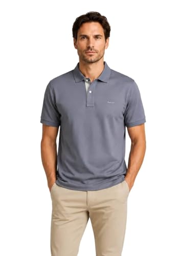 Polo Gant pique haut de gamme en coton gris taille M - 7