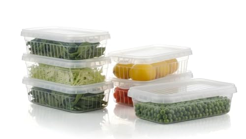 Image of Fridge Storage Containers, Storage Box for Kitchen, Refrigerator Organizer Containers, Kitchen Storage Box, Fridge Storage Boxes, Pantry Organization (Pack of 6, 2000Ml)
