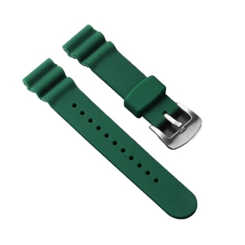 Cong Yi 22mm ラバーシリコンウォッチバンド セイコー No.5 SKX009 プロスペックス ウォーターゴースト 缶詰 メンズ スポーツ 防水 リストバンド アクセサリー(Army green-lychee)