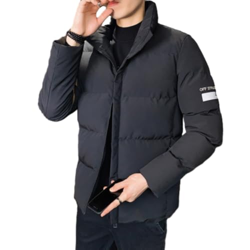 ZACOLLAN Men Long Sleeve Jacket Light Comfortable Fashion Cottonjacket Youth Classic Trend Winterjacket Casual Thicken Warm Coldjacket E-Black 5XL