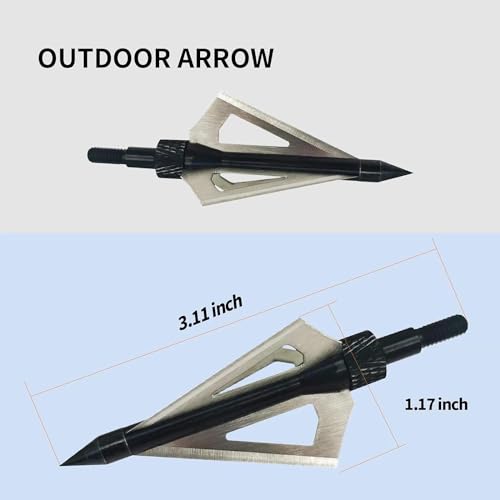 Areycvk Archery Broadheads, 100 Grains Screw In Arrow Archery 3 Blades Hunting Heads Arrow Tips Compatible Crossbow& Compound Bow With Broadhead Storage Case thumb #1