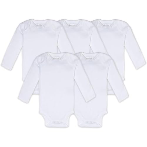 Image of Burt's Bees Baby Unisex Baby Bodysuits, 5-pack Short & Long Sleeve One-pieces, 100% Organic Cotton Bodysuit