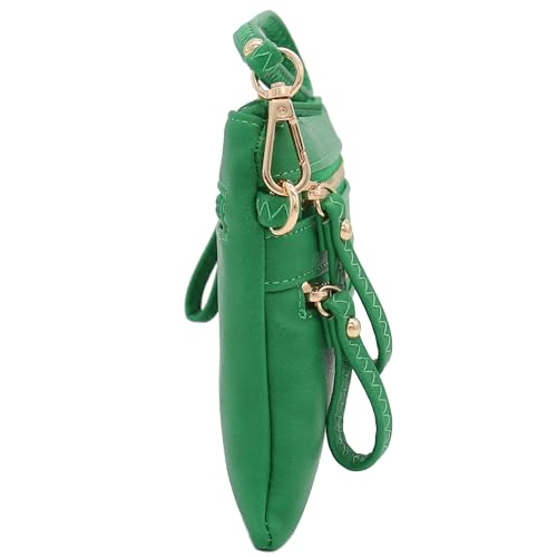 Image of FashionPuzzle Multi Zipper Pocket Small Wristlet Crossbody Bag