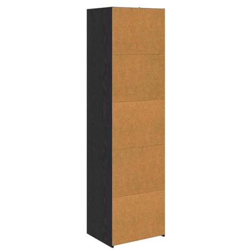 Armario negro efecto roble de 50x41x185 cm para almacenamiento elegante en salon 8