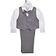 Lito Angels Baby Anzug Jungen Hochzeit, 5 Teiliges Set (Sakko, Weste, Hemd, Hose & Krawatte), Kohlengrau, Größe 9 Monate 74, 057 (Tag-Nummer 9M)