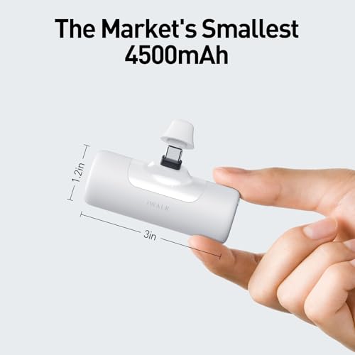 Image of iWALK Portable Charger for iPhone 15 /16 /17, Power Bank with Build-in USB C Connector, 4,500mAh Battery Pack Phone Charger for iPhone Series, Samsung S22 /23 /24 Series and Android, Pink