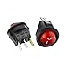 Round Rocker Switch, 15mm On/Off, 2-Pin DC/AC 3A 250V, Black and Red, 10 Pack, for Car Dashboard and Marine Applications (2Pin ON-Off Black)
