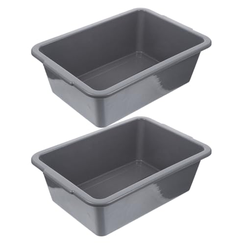 EPIGEIST 2 piezas Cajas de Plástico Rectangulares Comerciales con Asa Cubetas de Lavado Apilables para Utensilios Resistente PP para Restaurantes y Almacenaje