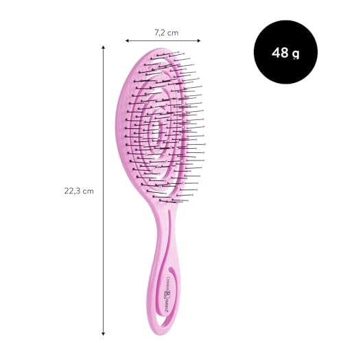 Chiara Ambra Haarbürste ohne Ziepen - Bürste für Damen und Herren - Entwirrbürste auch für Locken & Lange Haare - Nachhaltige Detangler Bürste Haarbürsten - Rosa