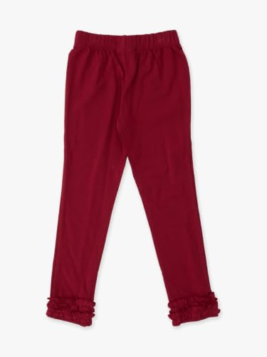 Image of RuffleButts Toddler Girl Merry & Bright Ruffle Leggings - Ankle Leggings | 75% Cotton 23% Spandex 2% Elastane, Breathable Lightweight, Elastic Waistband, Signature Rear Detail To 4T, Machine Washable