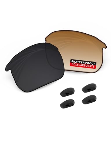 Image of PRO+ Polycarbonate Non-Polarized Replacement Lenses & Nose Pads for BOSE Tempo BMD0011 Sunglasses - Brown Gradient Grey Photochromic