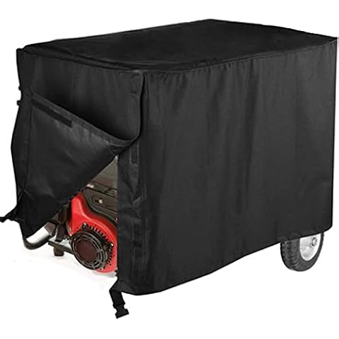 COOSOO Waterproof Universal Generator Cover Heavy Duty 600D Electric Generator Outdoor Garden Patio Storage Cover 26x20x20 inch - for Most Generators 3000-5000 Watt Anti-UV Dustproof Black Cover