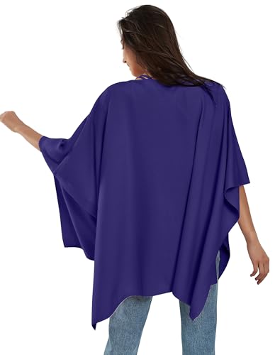 Image of PULI Women's Pullover Poncho Sweater Oversized Loose Fit Soft Shawl Layering Tops for Office Travel Daily Wear,Fall Winter