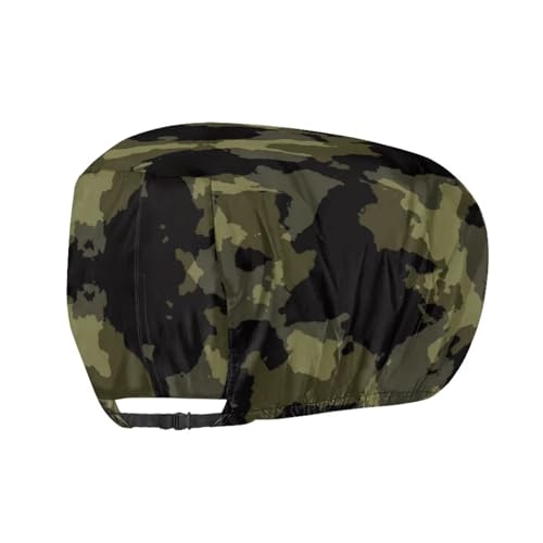 Xumfabuy Camo Boat Motor Cover Waterproof Outboard Motor Cover Suitable for All Weather Heavy Duty Boat Engine Easy to Install and Take Off, Universal Fit for 10-25HP Boats