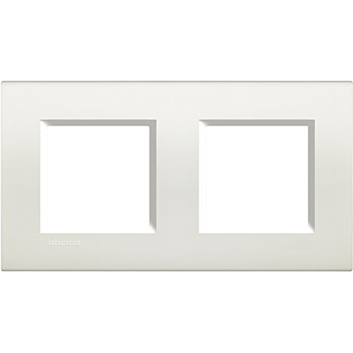Legrand LNA4802M2BI Placa Cuadrada Livinglight, 2 x 2 Módulos, Blanco