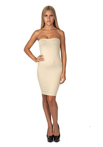 Hollywood Star Fashion Convertible Pencil Skirt Tube Strapless Dress Stretch Slip