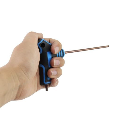 Image of Antrader T20 Torx Screwdriver,Anti Tamper Proof Torx Key,S2 Steel Non-Slip T-Handle Dual End Wrench-2Pcs (Blue)