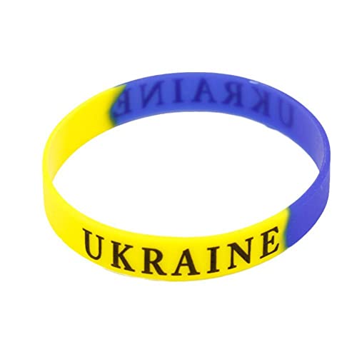 Ukraine Bracelet 1pcs Silicone Ukrainian Bracelet Yellow Blue Wristband Peace Wristband for Men Women Support Ukraine