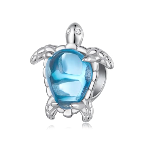 Charm a forma di tartaruga per braccialetti Pandora, in argento sterling 925, con ciondolo a forma di oceano, idea regalo per donne e ragazze, Zirconia cubica, Zirconia cubica