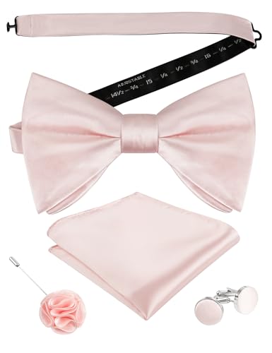 Image of Alizeal Mens 4pcs Formal Solid Bow Tie Set